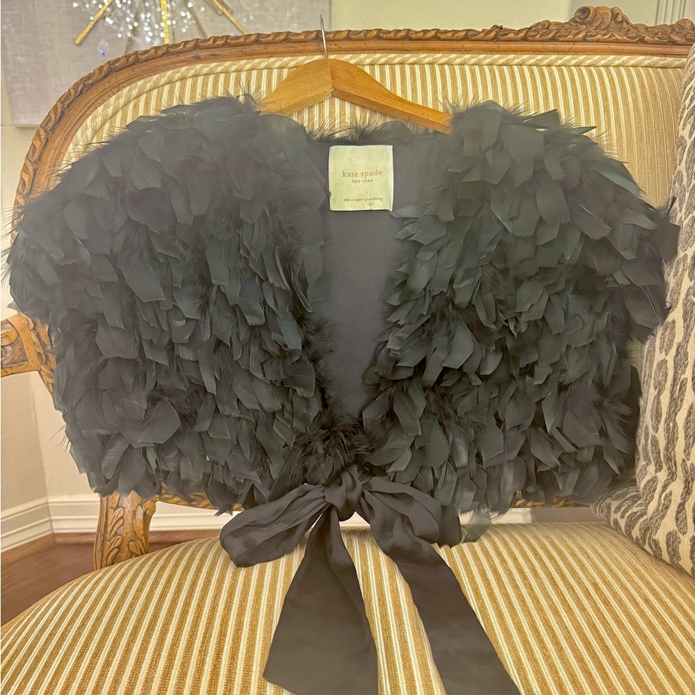 Kate Spade Black Feather Cape